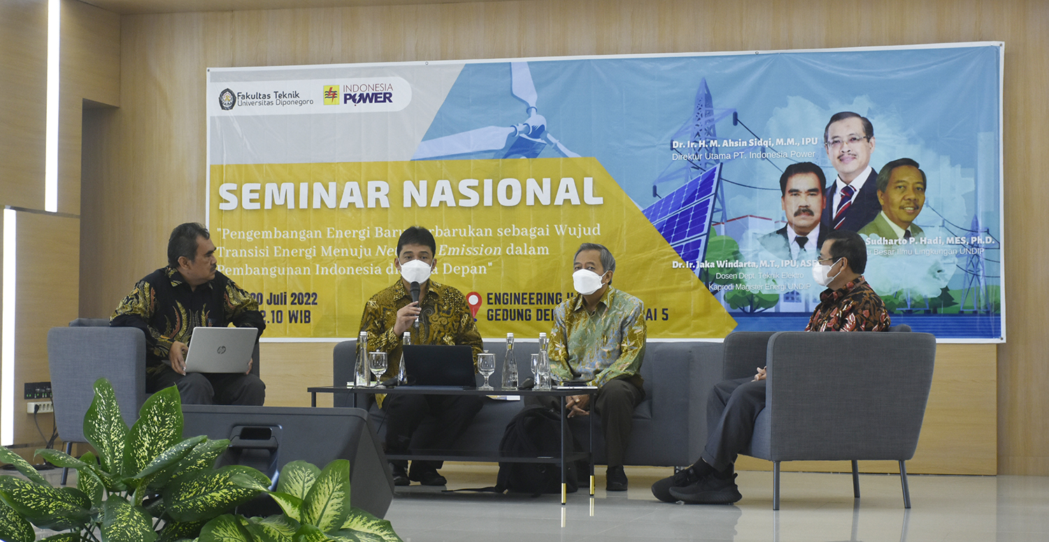 The Faculty of Engineering Undip collaborated with PT. Indonesia Power held a National Seminar on Renewable Energy